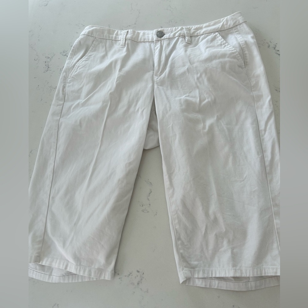 Lane Bryant Bermuda Shorts Womens Size 14 White Cotton Spandex Stretch